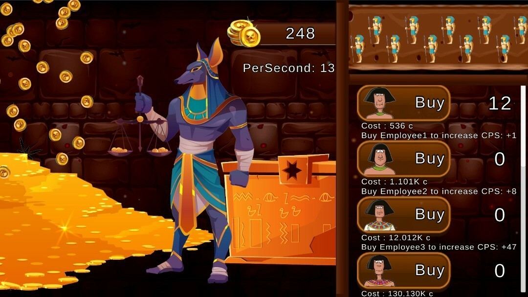 Anubis Clicker gameplay