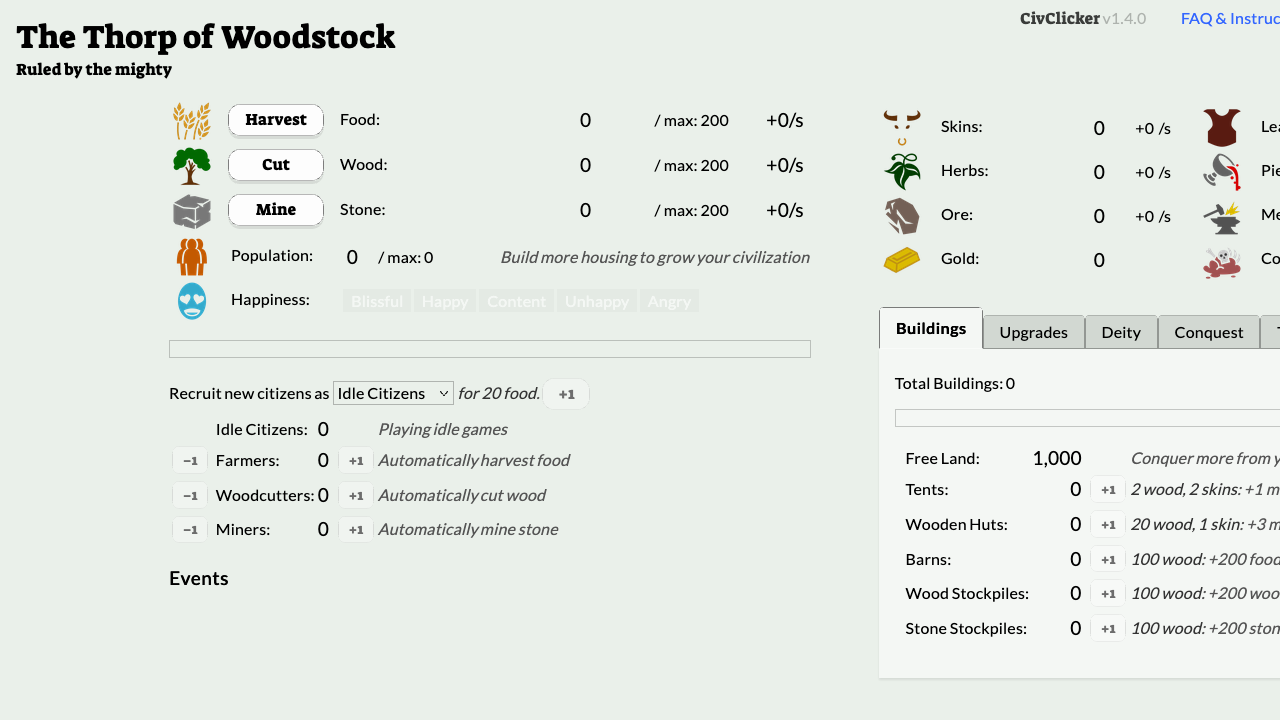 CivClicker v1.4.0 gameplay