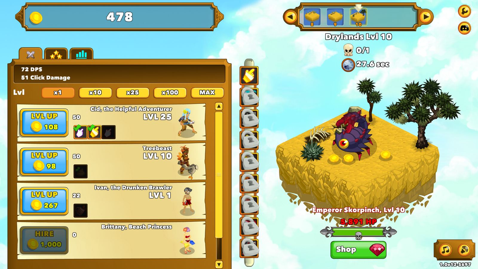 Clicker Heroes gameplay