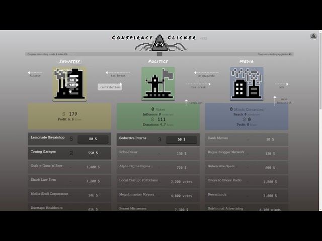 Conspiracy Clicker gameplay
