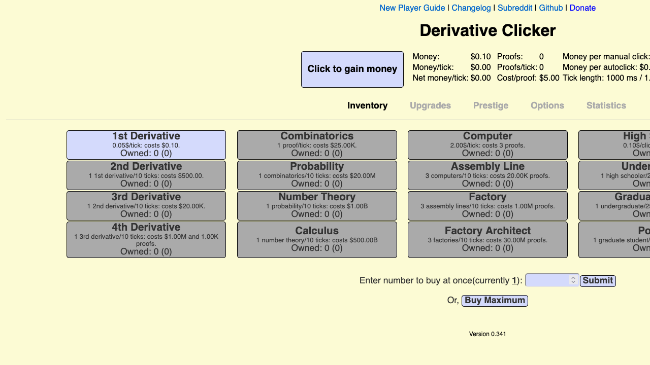 Derivative Clicker key art