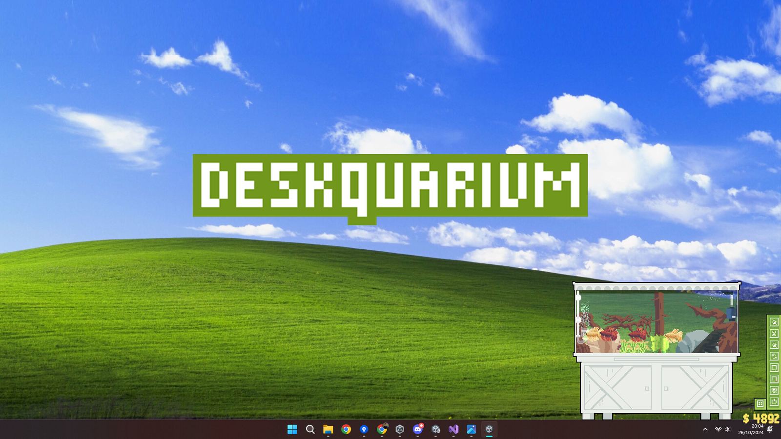 Deskquarium gameplay: the aquascape