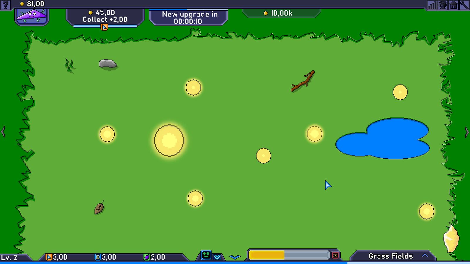 Energy Collector gameplay: the fields