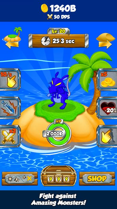 Epic Clickers gameplay: the monster line