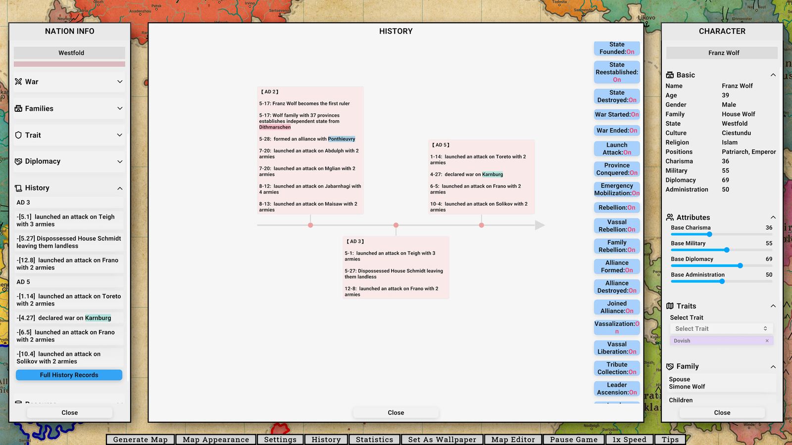 Fantasy Map Simulator gameplay screenshot