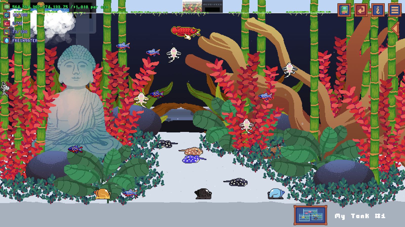 Fishlets gameplay: the tank
