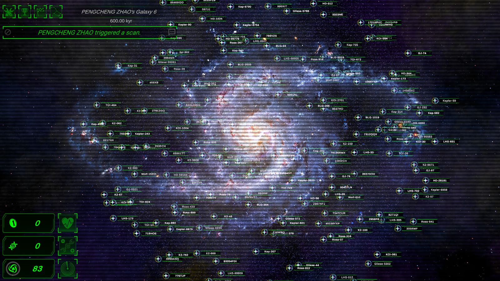 Galactic Simulator gameplay: the galaxy