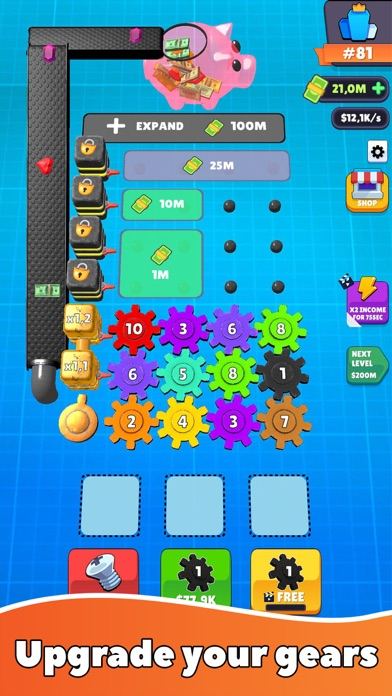 Gear Clicker gameplay: the mesh network