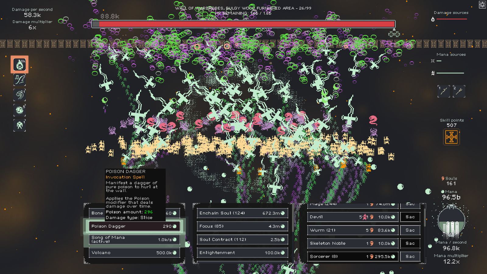 Journey to Incrementalia gameplay: the skill tree