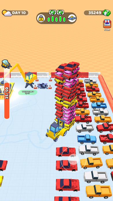 Junkyard Truck Tycoon gameplay: heavy machinery