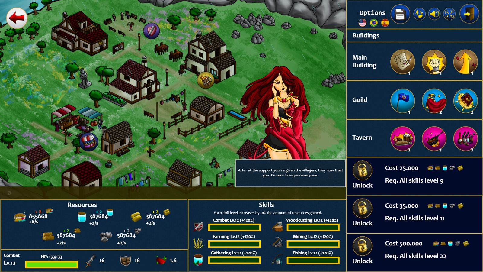 Just A Village Clicker gameplay: the village