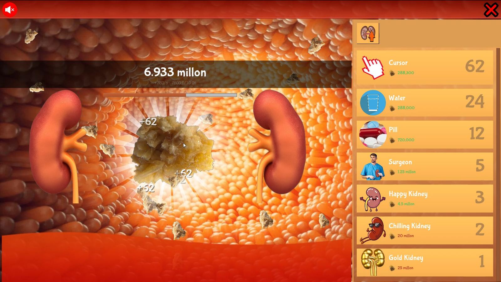 KIDNEY STONE Clicker gameplay: the stone