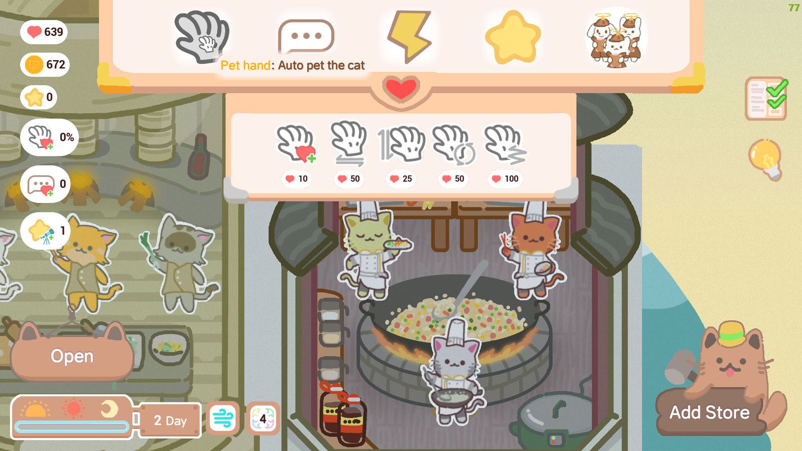 Kitten Food Alley gameplay: the food street