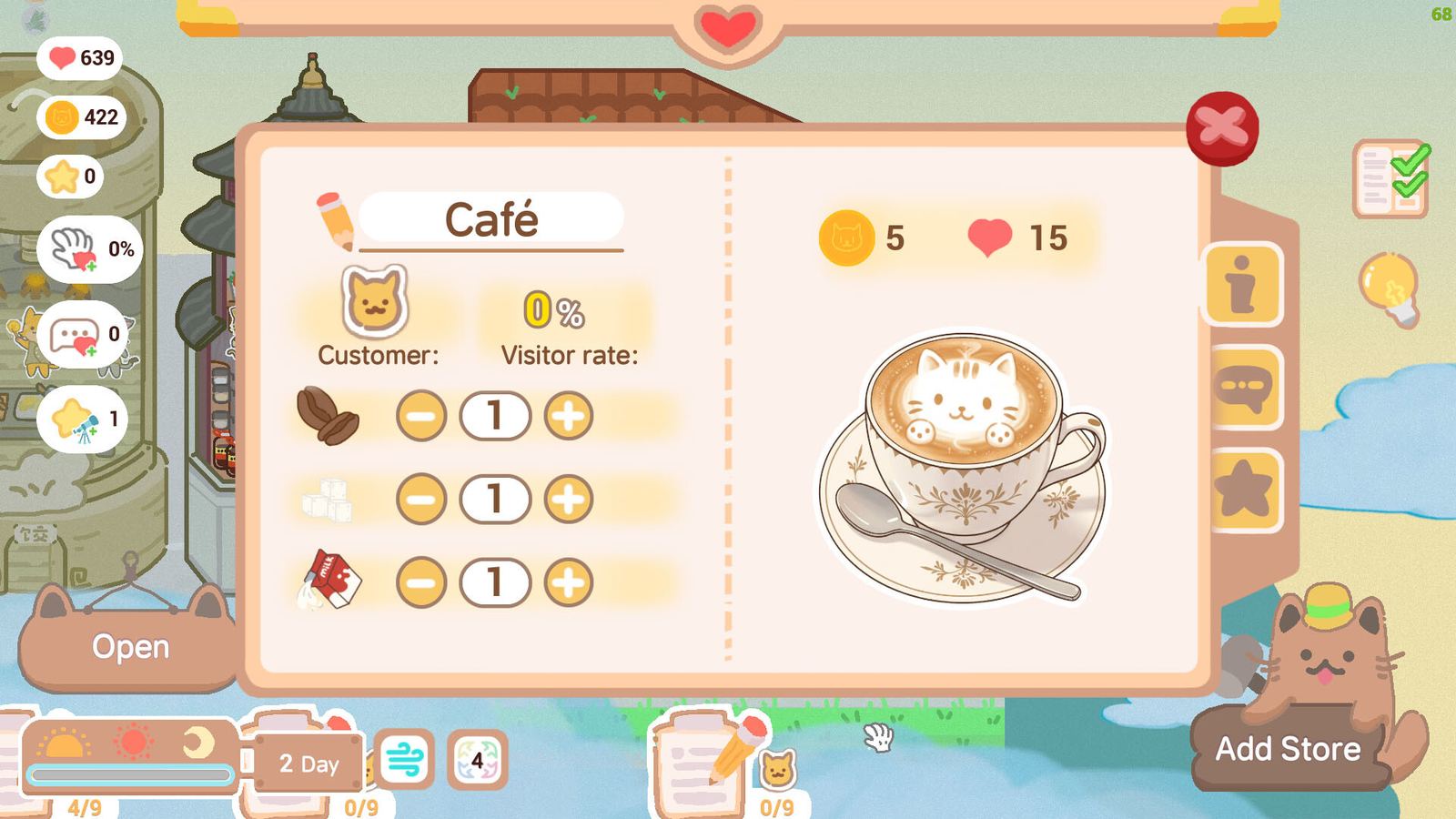 Kitten Food Alley gameplay: shop management