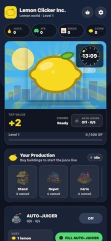 Lemon Clicker Inc gameplay