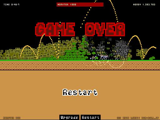 Monster Box game over screen