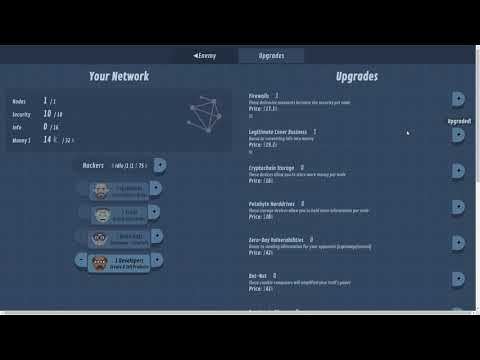 Net Clicker gameplay: network stats, hacker jobs and upgrades
