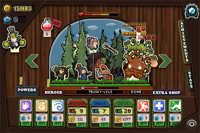 Tap Heroes gameplay screenshot